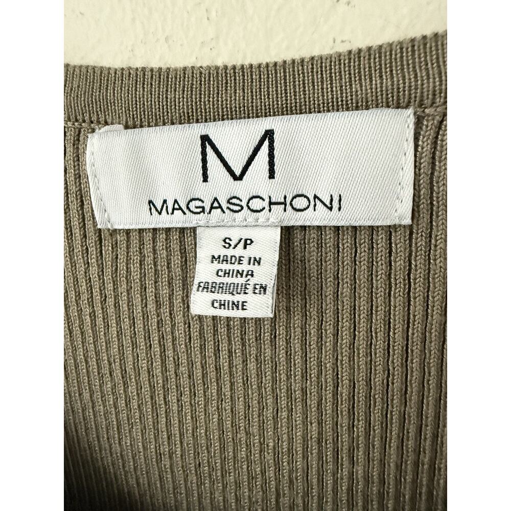 Magaschoni Womens Sleeveless Maxi Dress Size S/P Olive Round Neck Ribbed Casual - Picture 5 of 10